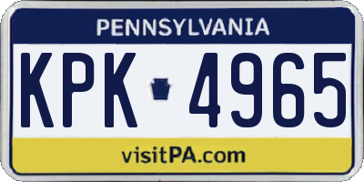 PA license plate KPK4965