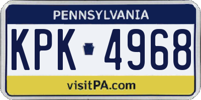 PA license plate KPK4968