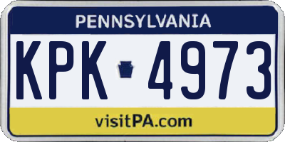 PA license plate KPK4973