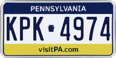 PA license plate KPK4974
