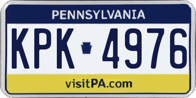 PA license plate KPK4976