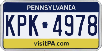 PA license plate KPK4978