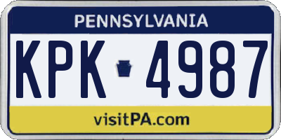 PA license plate KPK4987