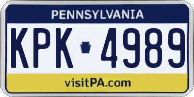 PA license plate KPK4989