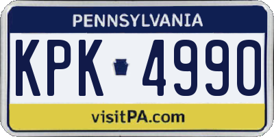 PA license plate KPK4990