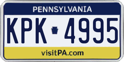 PA license plate KPK4995
