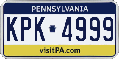 PA license plate KPK4999