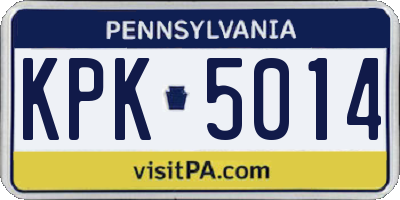 PA license plate KPK5014