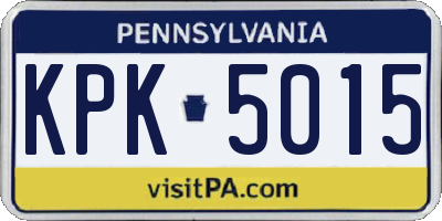 PA license plate KPK5015