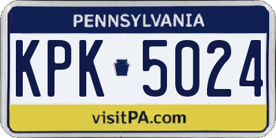 PA license plate KPK5024