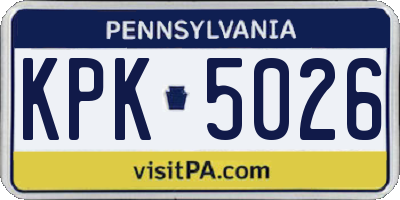 PA license plate KPK5026