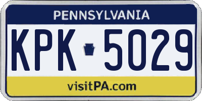 PA license plate KPK5029