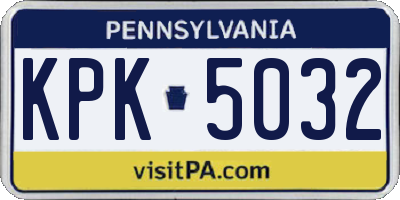 PA license plate KPK5032