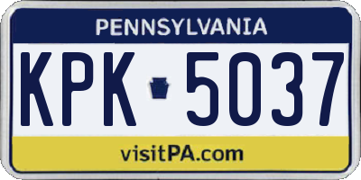PA license plate KPK5037