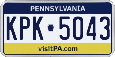 PA license plate KPK5043