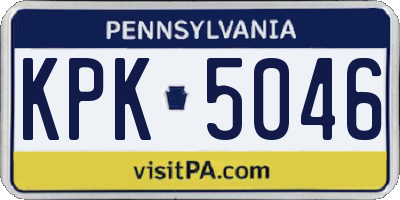 PA license plate KPK5046