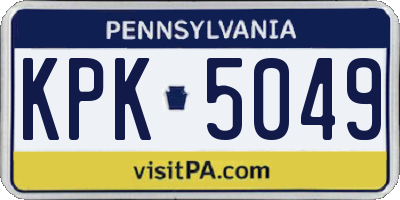 PA license plate KPK5049