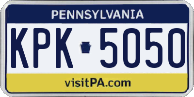 PA license plate KPK5050