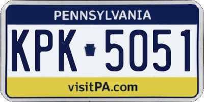 PA license plate KPK5051