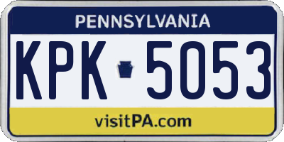 PA license plate KPK5053