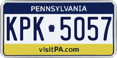 PA license plate KPK5057