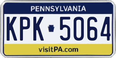 PA license plate KPK5064