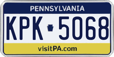 PA license plate KPK5068