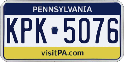 PA license plate KPK5076