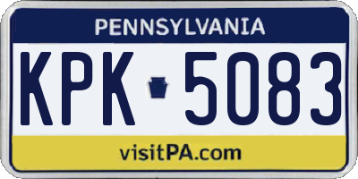 PA license plate KPK5083