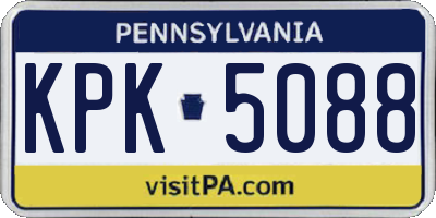 PA license plate KPK5088