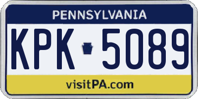 PA license plate KPK5089