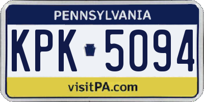 PA license plate KPK5094