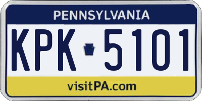 PA license plate KPK5101