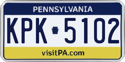 PA license plate KPK5102