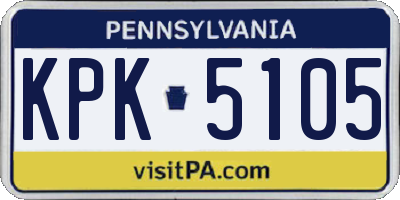PA license plate KPK5105