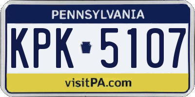 PA license plate KPK5107