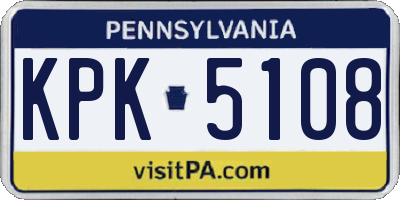 PA license plate KPK5108