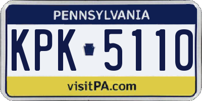 PA license plate KPK5110