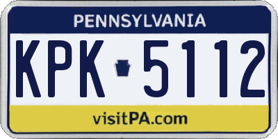 PA license plate KPK5112