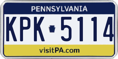 PA license plate KPK5114