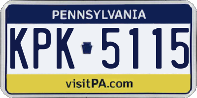 PA license plate KPK5115
