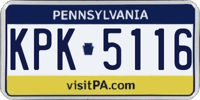 PA license plate KPK5116