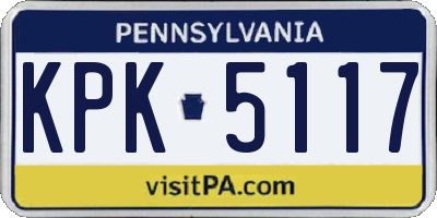 PA license plate KPK5117