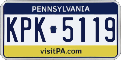 PA license plate KPK5119