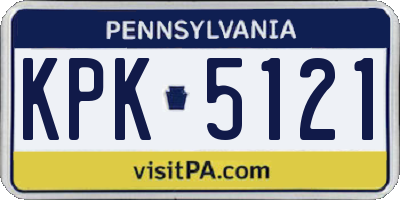 PA license plate KPK5121