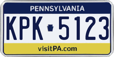 PA license plate KPK5123