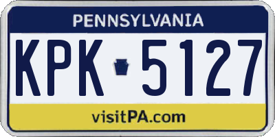 PA license plate KPK5127