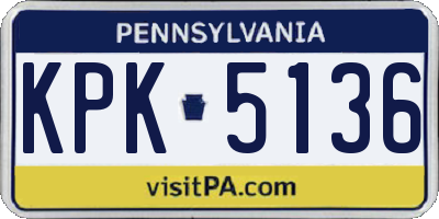 PA license plate KPK5136