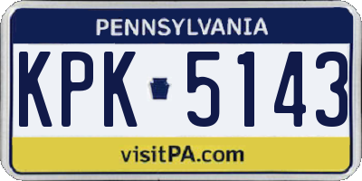 PA license plate KPK5143