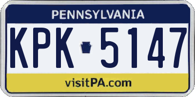 PA license plate KPK5147